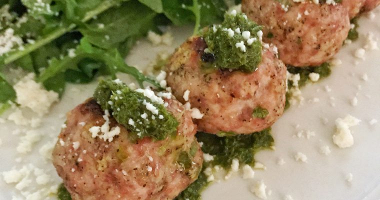 Turkey Meatballs with Chimichurri